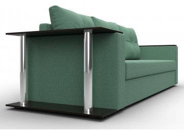 Диван-кровать Дельта-Прайм со столом слева прямой амур 11 зеленая / рогожка