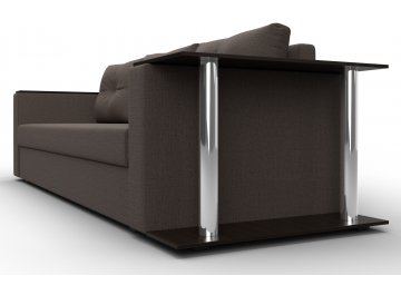 Диван-кровать Дельта-Прайм со столом справа прямой амур 05 коричневая / рогожка