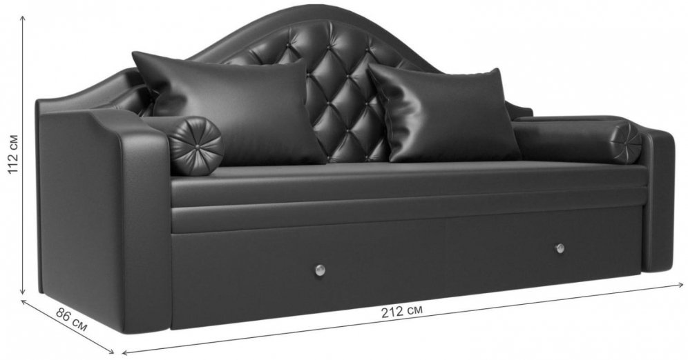 Диван детский Сойер эко кожа черный
