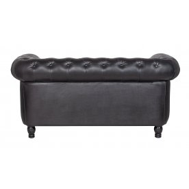 Диван из черной кожи Chesterfield Black Leather 2S