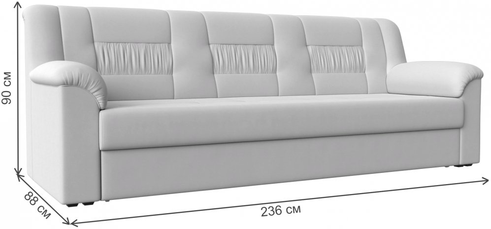 Диван Карелия белая экокожа