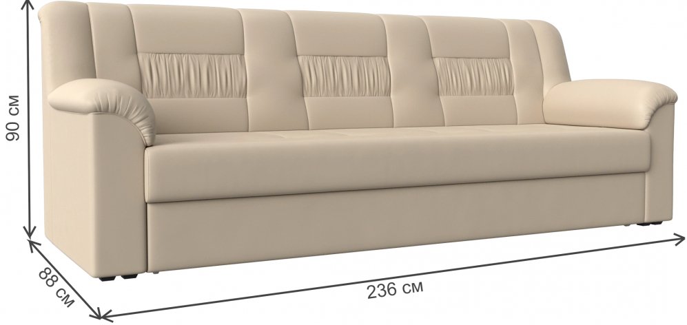 Диван Карелия бежевая экокожа