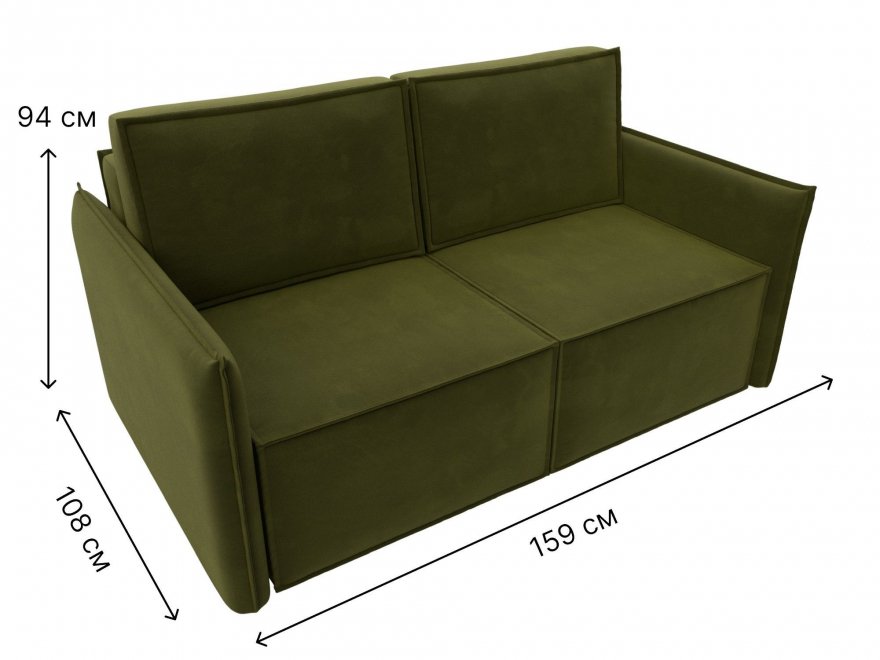 Диван Либерти микровельвет зеленый