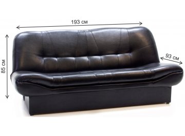 Диван Лион Morgan black экокожа черный