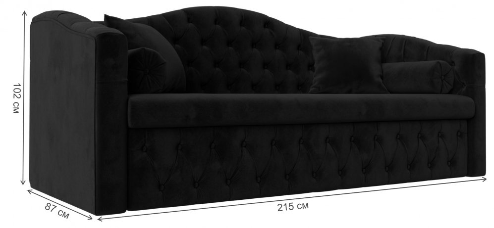 Диван Мечта черный велюр