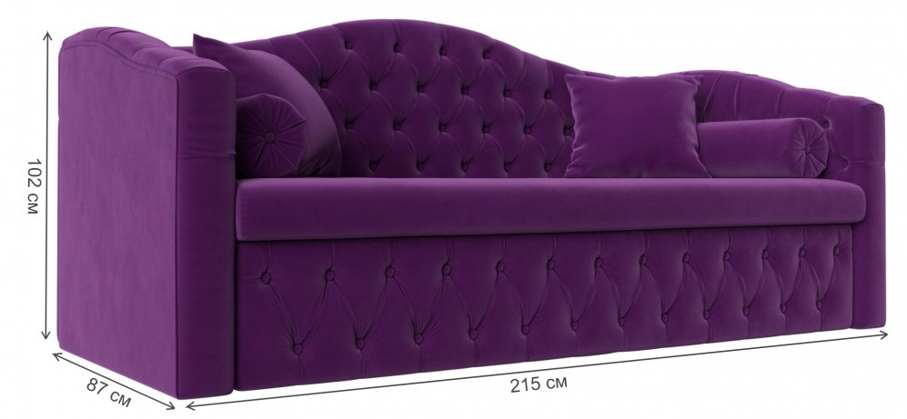 Диван Мечта фиолетовый микровельвет
