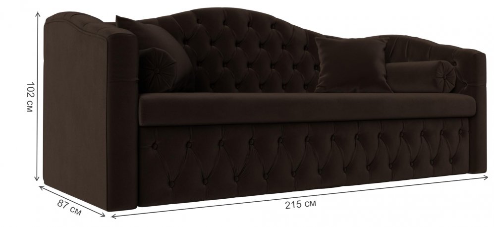 Диван Мечта коричневый микровельвет