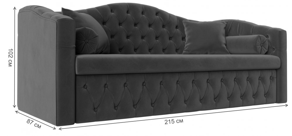Диван Мечта серый велюр