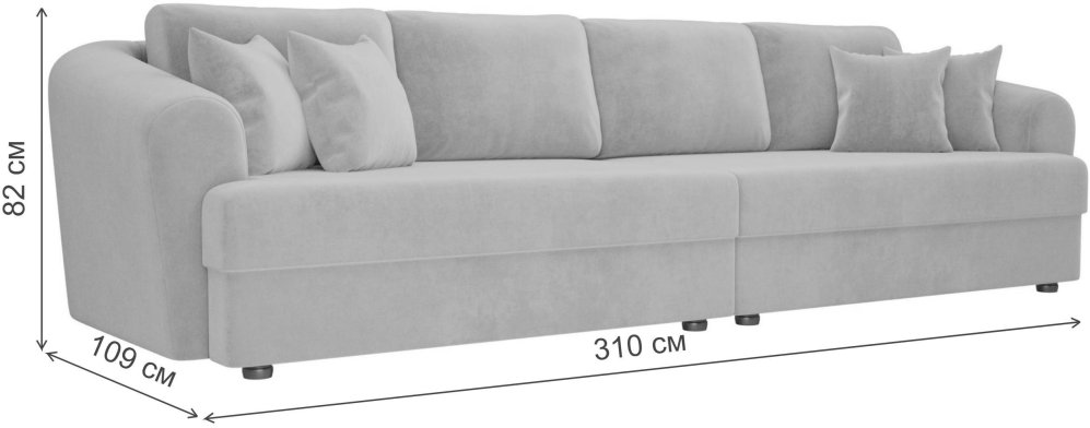 Диван Милтон велюр черный