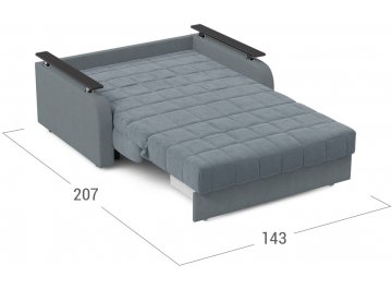 Диван-кровать Moon Family 044 120х200 НПБ синий велюр 74-8 / венге текстурный