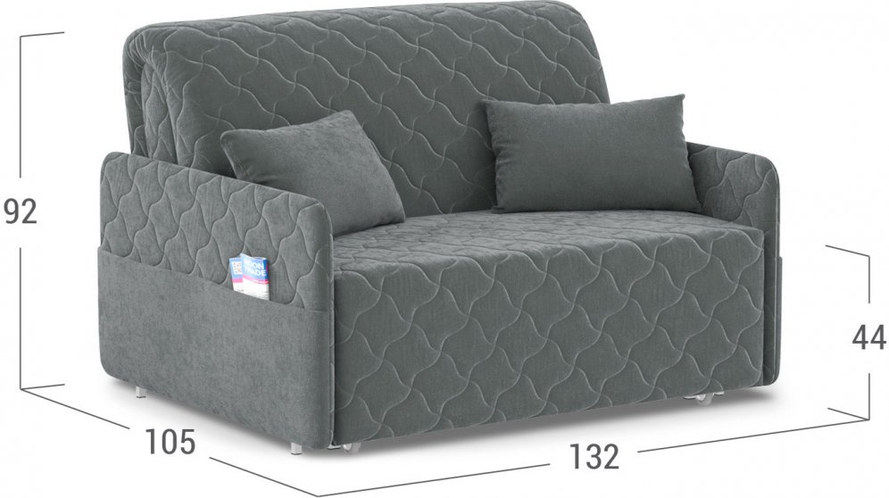 Диван Moon Family 119/Н22 004867 велюр серый 74-4