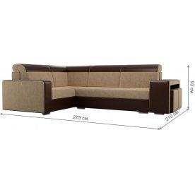 Диван угловой Мустанг с двумя пуфами