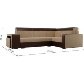 Диван угловой Мустанг с двумя пуфами