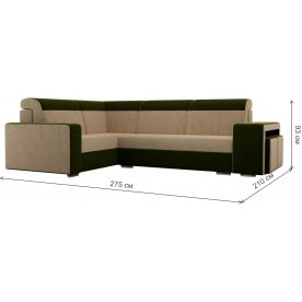 Диван угловой Мустанг с двумя пуфами