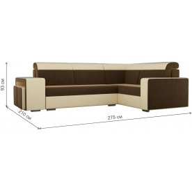 Диван угловой Мустанг с двумя пуфами