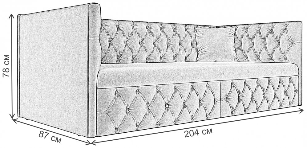 Диван-софа Найс экокожа черная