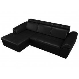 Диван угловой Мисандра левый эко кожа черный