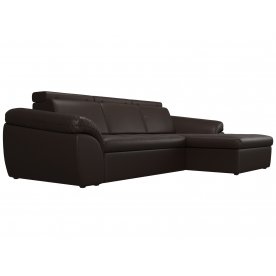 Диван угловой Мисандра правый эко кожа коричневый