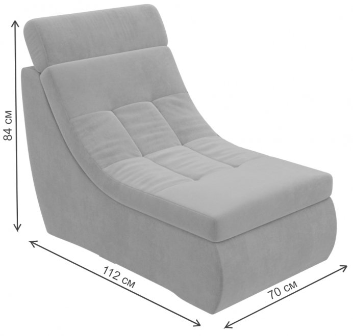 Модуль кресло Эверест Люкс микровельвет коричневый