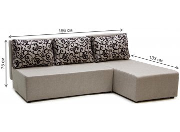 Угловой диван Сеул правый рогожка elegance com beige вензеля