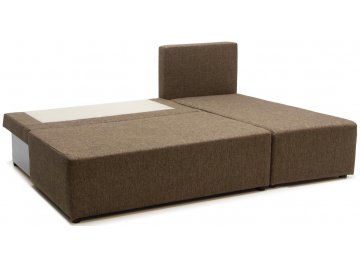 Угловой диван Сеул правый рогожка коричневый