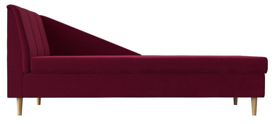 Диван-кушетка Астер левый бордовый микровельвет