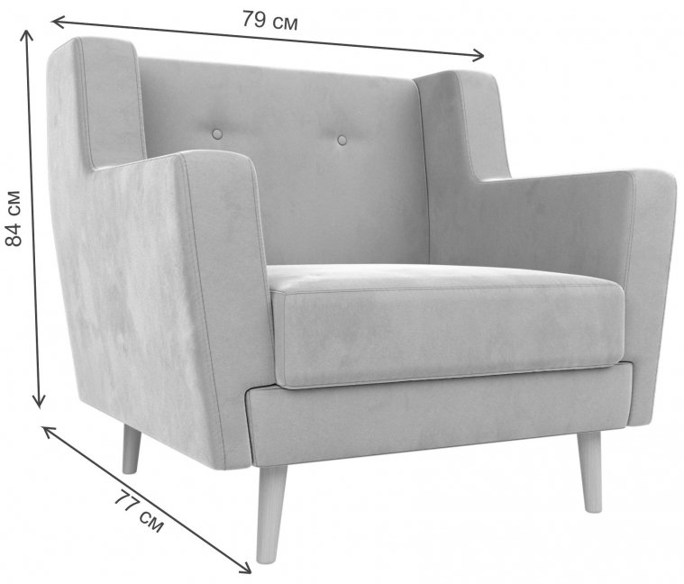 Кресло Брайтон серый велюр