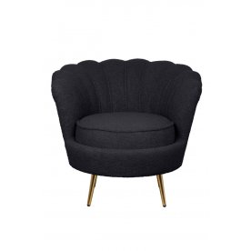 Низкое кресло Pearl Black Boucle