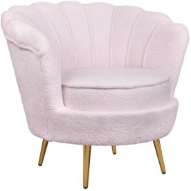 Низкое кресло Pearl Pink Boucle