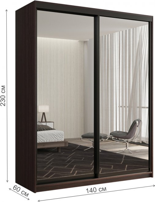 Шкаф-купе Кааппи 1 140х60 венге