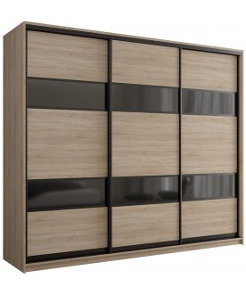Шкаф-купе Кааппи 7 дуб сонома светлый / черный