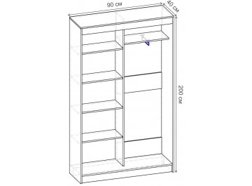 Шкаф-купе Риф 2 ШК.020.900-23 вариант 4