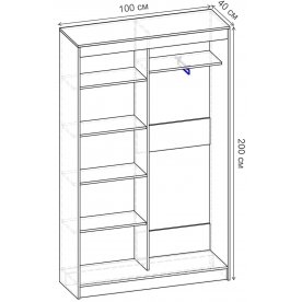 Шкаф-купе Риф 2 ШК.020.1000-28 вариант 3