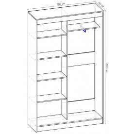 Шкаф-купе Риф 2 ШК.020.1000-30 вариант 5