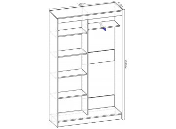 Шкаф-купе Риф 2 ШК.020.1200-30 вариант 5