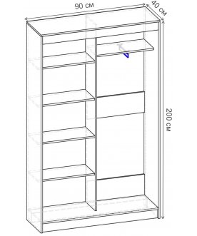 Шкаф-купе Риф 2 ШК.020.900-28 вариант 3