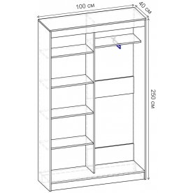 Шкаф-купе Риф 2 ШК.021.1000-28 вариант 3