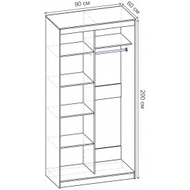Шкаф-купе Риф 2 ШК.022.900-23 вариант 4