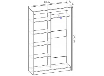 Шкаф-купе Риф 2 ШК.021.900-24 вариант 5