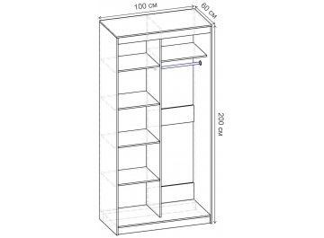 Шкаф-купе Риф 2 ШК.022.1000-24 вариант 5