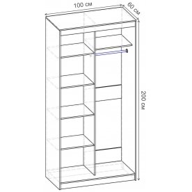 Шкаф-купе Риф 2 ШК.022.1000-28 вариант 3