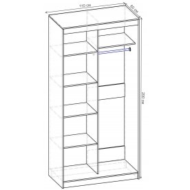 Шкаф-купе Риф 2 ШК.022.1100-30 вариант 5