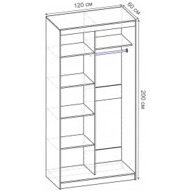 Шкаф-купе Риф 2 ШК.022.1200-24 вариант 5