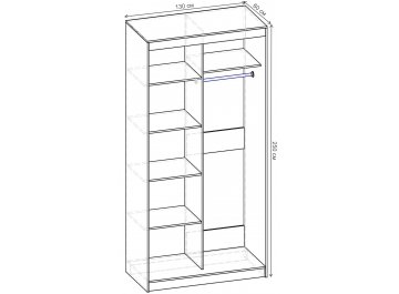 Шкаф-купе Риф 2 ШК.023.1300-30 вариант 5