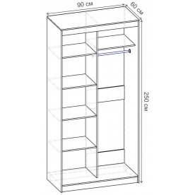 Шкаф-купе Риф 2 ШК.023.900-24 вариант 5