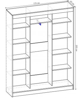 Шкаф-купе Риф 3 ШК.024.1700-01/21 вариант 2