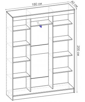 Шкаф-купе Риф 3 ШК.024.1800-01