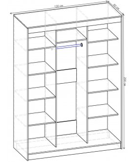 Шкаф-купе Риф 3 ШК.026.1300-01/21 вариант 2
