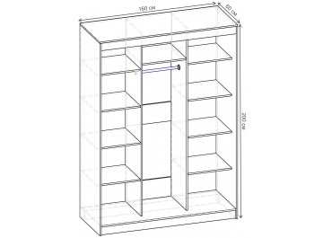 Шкаф-купе Риф 3 ШК.026.1600-01
