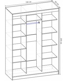 Шкаф-купе Риф 3 ШК.026.1900-01
